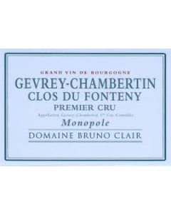 Domaine Bruno Clair Gevrey Chambertin 1er Cru Clos du Fonteny MONOPOLE 2016 